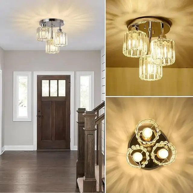 Semi Flush Mount Ceiling Light,3-Light Modern Close to Ceiling L in Indoor Lighting & Fans in Mississauga / Peel Region - Image 3