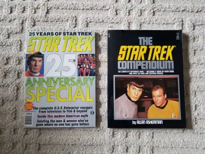 Price is for all 4 books Star Trek books -- 3 soft covers, and 1 hardback book all 8 1/2 x 11 inches...