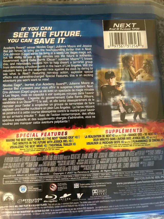 next - 2007 - Blu-ray bilingue 10$. in CDs, DVDs & Blu-ray in Lévis - Image 3