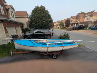 good for sailing or fishing sell boat only, trailer not included mast 22 feet boom10 feet including...
