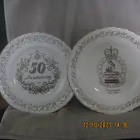 old odd plates and tea pot