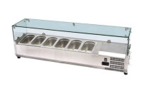 Commercial Refrigerated 47" Topping Rail with Glass Sneeze Guard