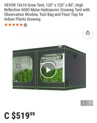 10x10 grow tent  cheep retails 520 plus 