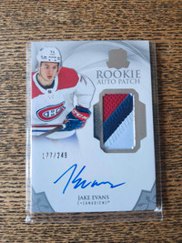 2020-21 JAKE EVANS The Cup Rookie Auto Patch /249 Montreal 3 clr