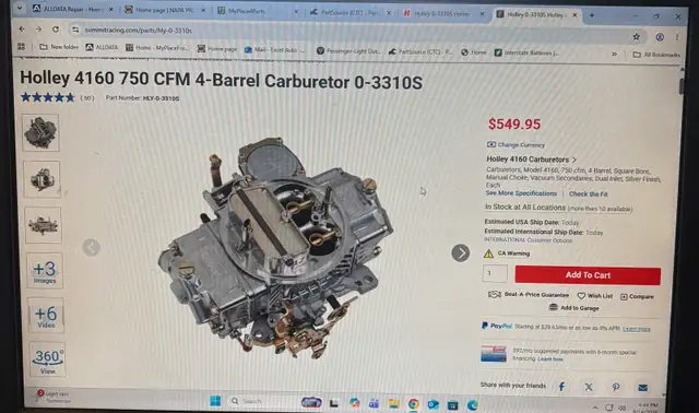 Holley 750cfm Carburetor 0-3310S in Engine & Engine Parts in Sault Ste. Marie - Image 5