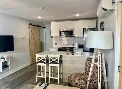 Available March 1st: All inclusive, fully furnished one bedroom main level apartment located on a qu...