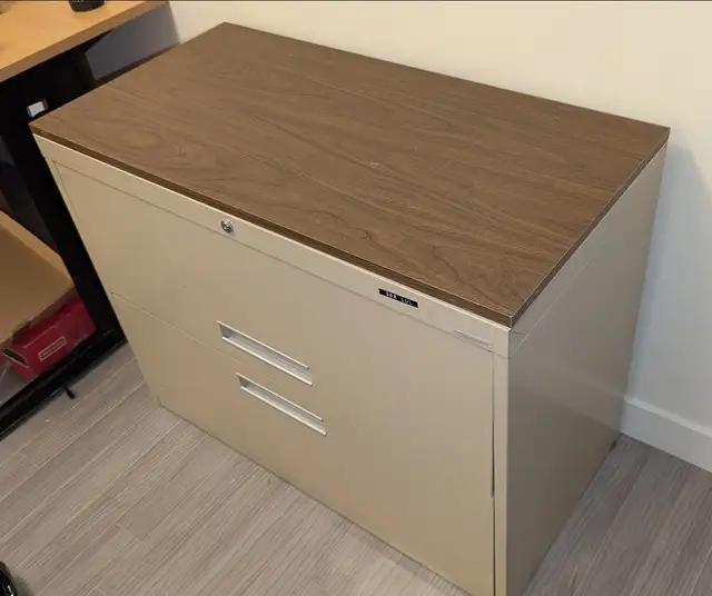 Large 2 drawer steel lateral file cabinet with protective top628632816568341226