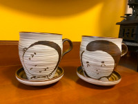 Pair of Elixir Deco Korean Handmade Ceramic Couple Tea Cup Mug