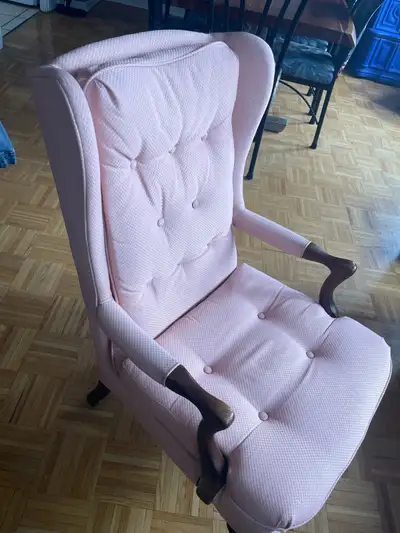 Antique Pink Wingback Chair, View more