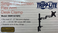 (NEW) Flex Arm Desk Mount Clamp 13”-27” Flat Screen Panel Black