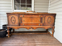 Repurposed antique sofa table - bathroom vanity