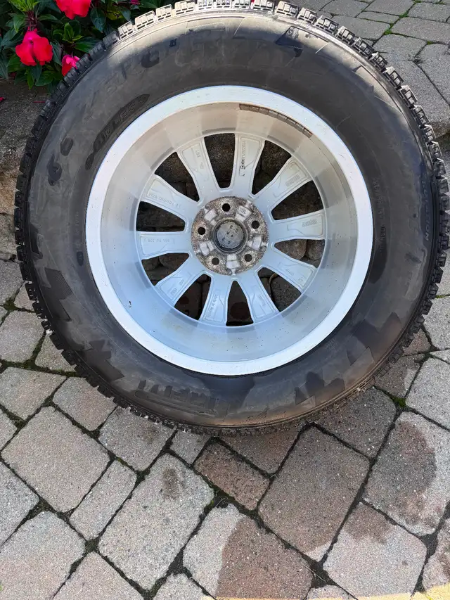4 Winter Pirelli Ice Zero 235/65 R17 on OEM Audi Rims. in Tires & Rims in Ottawa - Image 4