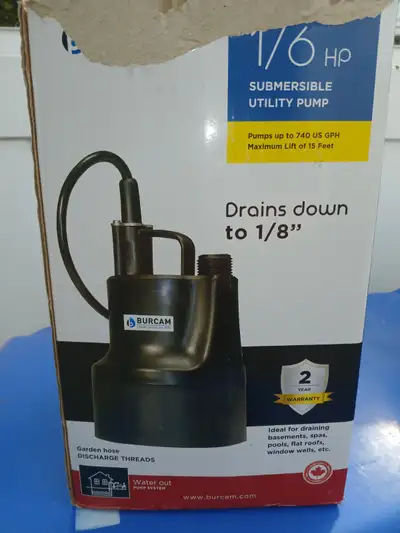 Used twice to empty rain barrels . Works great and is like new. Pump has a maximum 15 foot lift and...