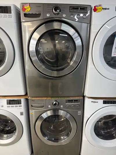 27” LG washer and dryer set front load stainless steel , View more