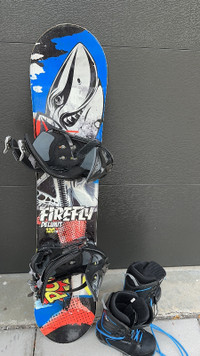 Snowboard with banding and boots