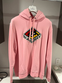Burberry Pink Embroidered Hoodie Size XL