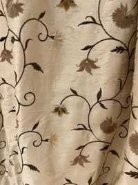 Silk Dupioni Embroidered Curtain Panels