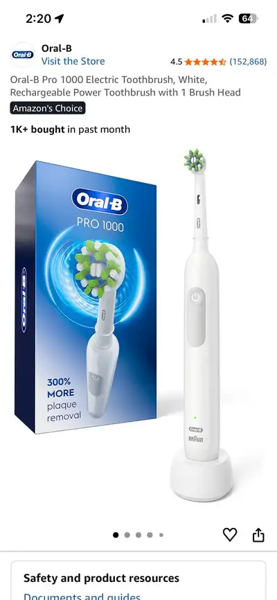 Brand new Oral-Pro 1000 300% Plus plaque removal