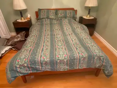 Solid Rock Maple Double Bed Set with Temperpedic Mattress Set, View more
