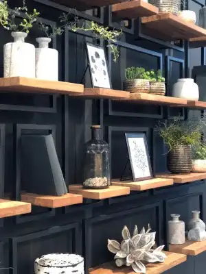 D-Bodhi Shelfmate - Mozaic Teak / Black Iron Wall Shelves, View more