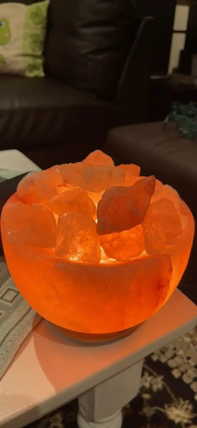 Himalayan Salt Lamp Bowl, Dimmer Cord and Classic Wood Base  in Home Décor & Accents in Mississauga / Peel Region - Image 4