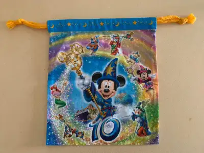 Japanese Disney drawstring Pouch : NEW : Never Used, View more