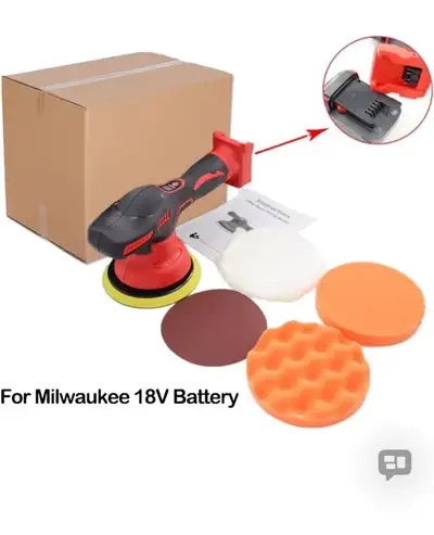 Cordless Buffer Polisher Kit For Milwaukee 18V LI-ION Battery,6 Inch Portable Orbital Buffer Polishe...
