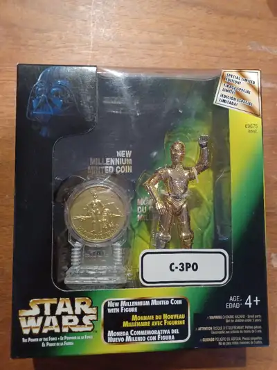 C-3P0 with coin Starwars 3.75 figure 1998 MIB Never been opened. The box is in excellent condition....