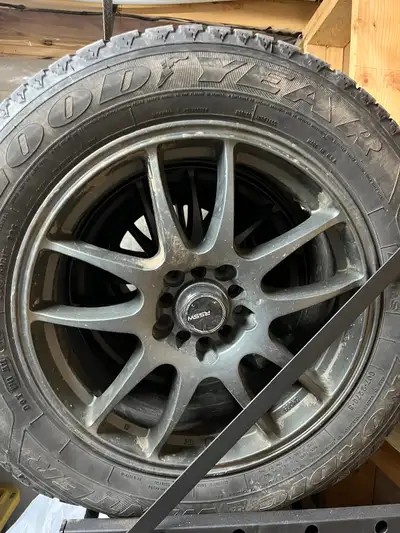 225/60/17 Goodyear Nordic Studded Winter Tires and alloy winter rims (inc lug nuts) Off a Subaru For...
