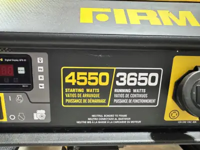 Firman portable generator, 4550 startup watts and 3650 running watts. 120 and 230 volts. Runs like n...