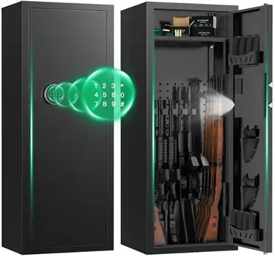 Rifle Safe 10-15 Capacity with Digital Keypad & Alarm, View more