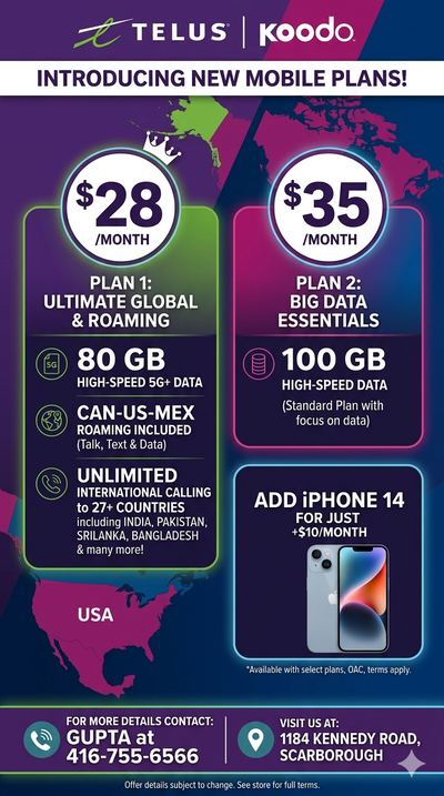 TELUS-KOODO LIMITED DEAL, View more