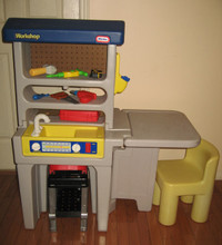 Vintage Little Tikes Workshop w/ Lift Up table and Chair