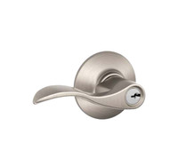 New Schlage F51A Acc 619 Accent Keyed Entry Lever, Satin Nickel