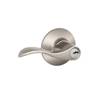 New Schlage F51A Acc 619 Accent Keyed Entry Lever, Satin Nickel, View more