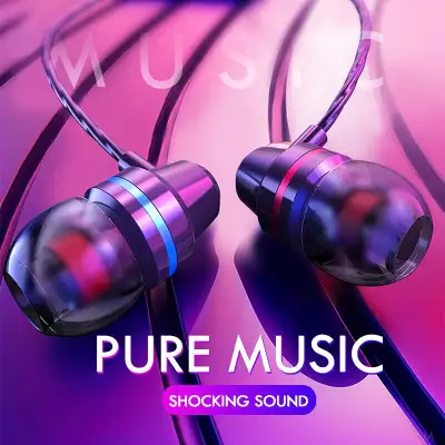 New Écouteurs bouton à isolation sonore 3.5mm Wired Metal Earbud Headphones, Noise Isolating Stereo...
