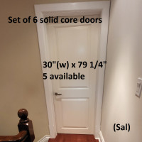 Door - Set of 6 Doors, Indoor, Solid Core, 2 Square Panels