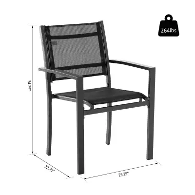Outsunny patio Dining Chair Outdoor Mesh Seat Heavy Duty, View more