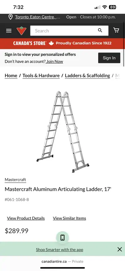 Not only is the Mastercraft Aluminum Articulating Ladder strong and steady, it provides far more ver...