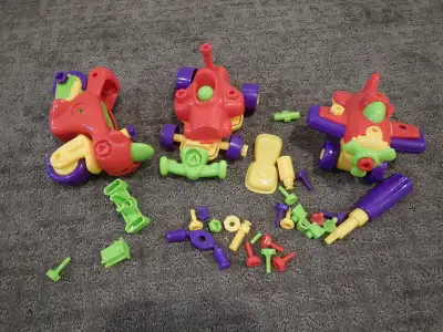 Plane, Race Car, Motorcycle Building Take Apart Toys Hand Drill, View more