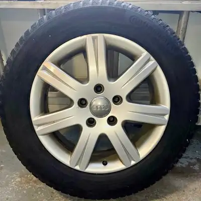 OEM Audi 18” winter rims & tire set – mounted and balanced. + Continental winter tires – 255/60 R18,...