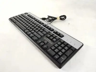 HP KU-0316 Black/Silver Standard USB-Wired Keyboard, View more