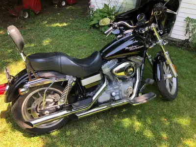 2008 Dyna SuperGlide great shape, well maintained. Lots of upgrades/extras. Memphis Shades quick rel...