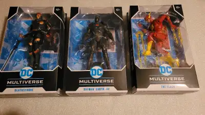 McFarlane Toys DC Multiverse. 22 moving parts Deathstroke $70 Batman Earth -44 $50 The Flash $60