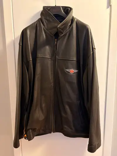 Vintage full-grain leather coat BENTLEY motorcars men’s XL, View more