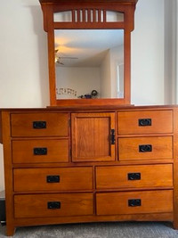 Solid Wood Dresser with Mirror