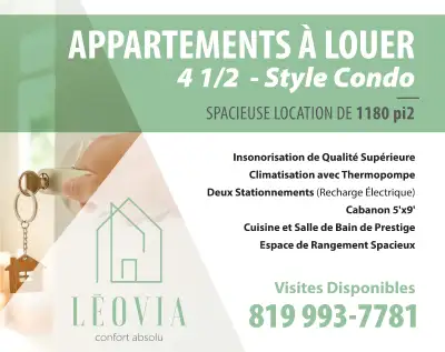 2 chambres à coucher 1 salle de bain Appartement