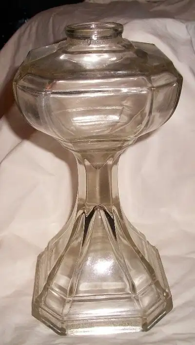 Antique Glass Oil Lamp Base, View more