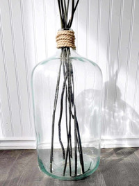 Cruche/vase en verre 6 gallon/23 litres 22" x 10" fait en Italie