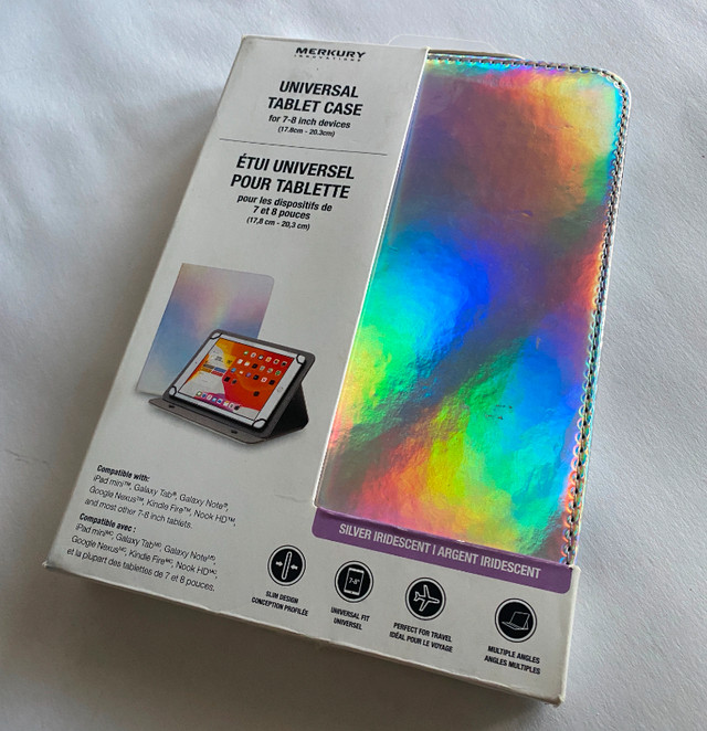 NEW iridescent 7-8” universal tablet case in General Electronics in Brantford